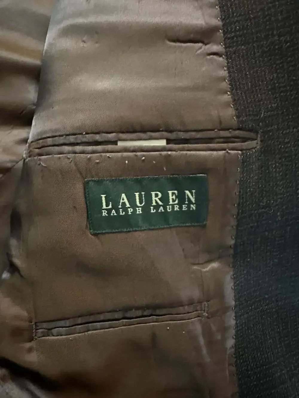 Lauren Ralph Lauren Men's Brown Lambswool Two Button Blazer Sport Coat